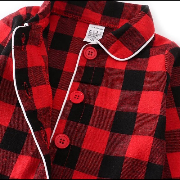 Basic Checkerboard Ruffle Pajama Set - Picture 2 of 4